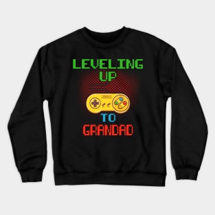 Promoted To Grandad T-Shirt Unlocked Gamer Leveling Up Crewneck Sweatshirt